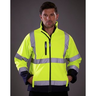 Hi-Vis Softshell Jacke gelb/navy