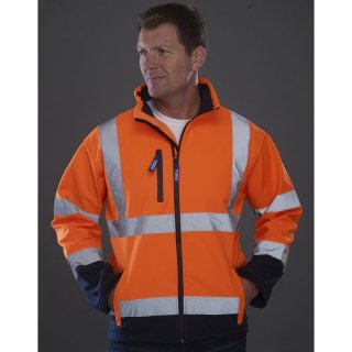 Hi-Vis Softshell Jacke orange/navy