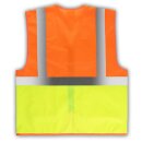 YOKO® Viz Promo Waistcoats Warnweste mit Taschen und Reißverschluss orange/gelb