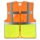 YOKO® Viz Promo Waistcoats Warnweste mit Taschen und Reißverschluss orange/gelb
