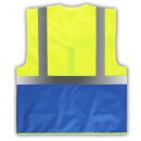 YOKO® Viz Promo Waistcoats Warnweste mit Taschen und Reißverschluss gelb/blau