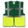 YOKO® Viz Promo Waistcoats Warnweste mit Taschen und Reißverschluss grün/gelb