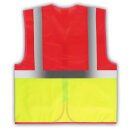 YOKO® Viz Promo Waistcoats Warnweste mit Taschen und Reißverschluss rot/gelb