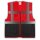 YOKO® Viz Promo Waistcoats Warnweste mit Taschen und Reißverschluss rot/schwarz