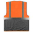 YOKO® Viz Promo Waistcoats Warnweste mit Taschen und Reißverschluss orange/grau