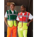 YOKO® Viz Promo Waistcoats Warnweste mit Taschen und Reißverschluss orange/grau