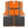 YOKO® Viz Promo Waistcoats Warnweste mit Taschen und Reißverschluss orange/grau