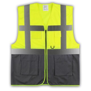 YOKO® Viz Promo Waistcoats Warnweste mit Taschen und Reißverschluss g