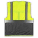 YOKO® Viz Promo Waistcoats Warnweste mit Taschen und Reißverschluss gelb/grau