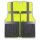 YOKO® Viz Promo Waistcoats Warnweste mit Taschen und Reißverschluss gelb/grau