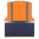 YOKO® Viz Promo Waistcoats Warnweste mit Taschen und Reißverschluss orange/navy