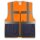 YOKO® Viz Promo Waistcoats Warnweste mit Taschen und Reißverschluss orange/navy