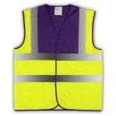 YOKO® High Visibility Funktionsweste Warnweste mit 4 Reflexstreifen lila/gelb