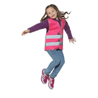 easyMesh® Kinder Signalweste Warnweste pink/magenta S