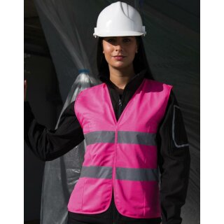 Frauen Warnweste, Womans Hi-Vis Tabard taillierter Schnitt pink