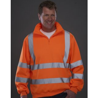 High Visibility 1/4 Zip Sweat Shirt - Pullover orange