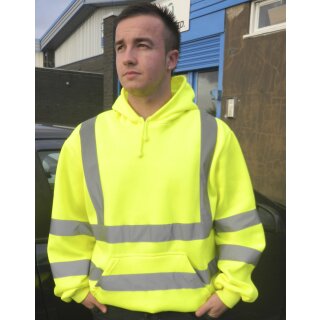 FONIRRA Herren reflektierendes Sicherheits Sweatshirt mit Kapuze Warnschutz-Arbeitsjacke mit Reißverschluss 