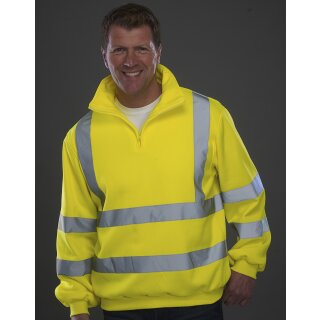 High Visibility 1/4 Zip Sweat Shirt - Pullover gelb XL