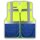 YOKO®  Open Mesh Waistcoats Mesh Warnweste mit Taschen und Reißverschluss gelb/blau