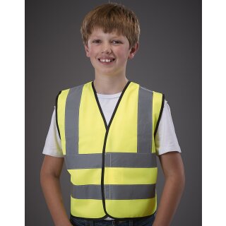 gofluo Jackson Reflektorweste - Warnweste gelb Kinder Gr. 140/146/152  (10-12 Y)