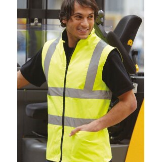 Reversible  Fleece Bodywarmer Weste gelb oder orange L orange