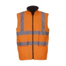 Reversible  Fleece Bodywarmer Weste gelb oder orange L orange