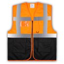 YOKO® Viz Promo Waistcoats Warnweste mit Taschen und Reißverschluss orange/schwarz M