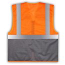 YOKO®  Open Mesh Waistcoats Mesh Warnweste mit Taschen und Reißverschluss orange/grau