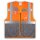YOKO®  Open Mesh Waistcoats Mesh Warnweste mit Taschen und Reißverschluss orange/grau
