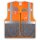 YOKO®  Open Mesh Waistcoats Mesh Warnweste mit Taschen und Reißverschluss orange/grau