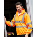 High Visibility Zip Hoodie - Warnschutz Pullover mit Reißverschluss orange XXL