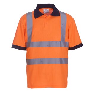 Two Band & Brace Hi Vis Polo Shirt Warnschutz Shirt orange