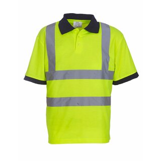 Two Band & Brace Hi Vis Polo Shirt Warnschutz Shirt gelb