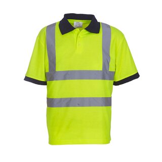 Two Band & Brace Hi Vis Polo Shirt Warnschutz Shirt gelb 6XL