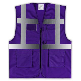 YOKO® Viz Promo Waistcoats Warnweste mit Taschen und Reißverschluss gelb /blau