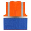 YOKO® Viz Promo Waistcoats Warnweste mit Taschen und Reißverschluss orange/royalblau