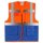 YOKO® Viz Promo Waistcoats Warnweste mit Taschen und Reißverschluss orange/royalblau