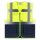 YOKO® Viz Promo Waistcoats Warnweste mit Taschen und Reißverschluss gelb/dunkelblau