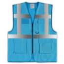 YOKO® Viz Promo Waistcoats Warnweste mit Taschen und Reißverschluss sapphire