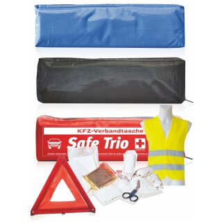 Warnwesten Set 2er, 3er und 5er Pack in dezenter silbergraue Tasche