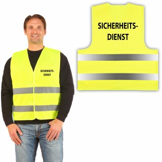 Signalweste / Warnweste Schwarz unisize inkl Druck