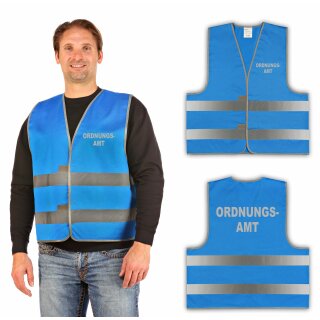 Signalweste Warnweste blau XL/XXL ORDNUNGSAMT - reflektierend