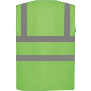 YOKO® MESH Gewebe Funktionsweste mit 4 Streifen Warnweste luftdurchlässig grün