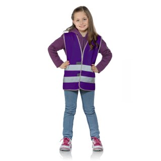 easyMesh® Kinder Signalweste Warnweste lila S = (7-12 Jahre)