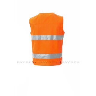 MASTER Baumwoll Textil-Warnweste mit Taschen + Reißverschluss orange