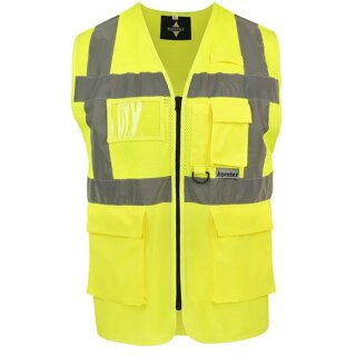 Korntex®  Open Mesh Multifunction Vest Athens Warnweste mit Taschen und Reißverschluss gelb