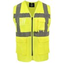 Korntex®  Open Mesh Multifunction Vest Athens Warnweste mit Taschen und Reißverschluss gelb