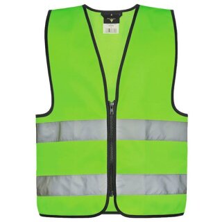 korntex® Kids´ Safety Vest With Zipper Aalborg Kinderwarnweste mit Reißverschluss grün