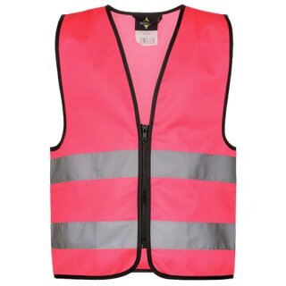 korntex® Kids´ Safety Vest With Zipper Aalborg Kinderwarnweste mit Reißverschluss pink