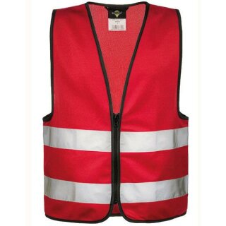 korntex® Kids´ Safety Vest With Zipper Aalborg Kinderwarnweste mit Reißverschluss rot